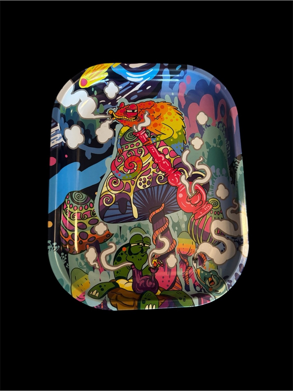 Pulsar Multicolor Psychedelic Mushroom Art Tray